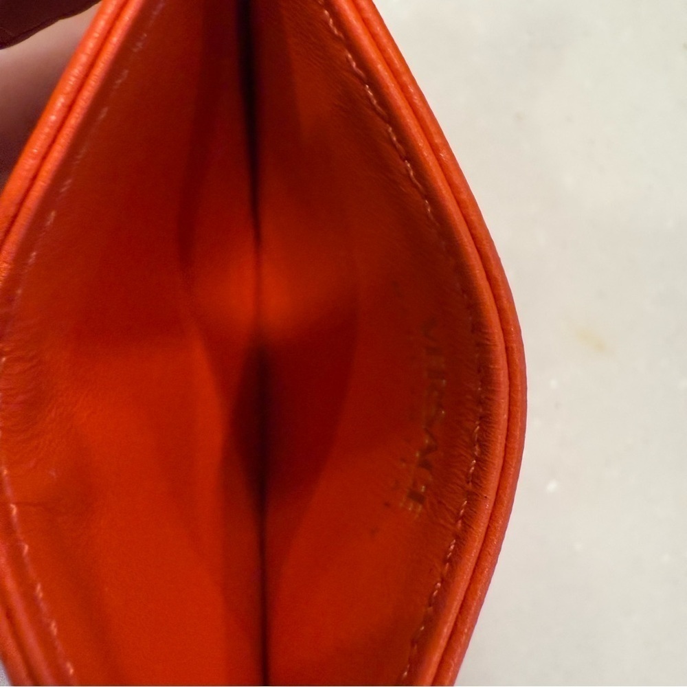 VERSACE Orange Quilted 100% Leather Card Case BRAND NEW - Picture 4 of 10